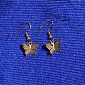 Gold butterfly earrings 🦋